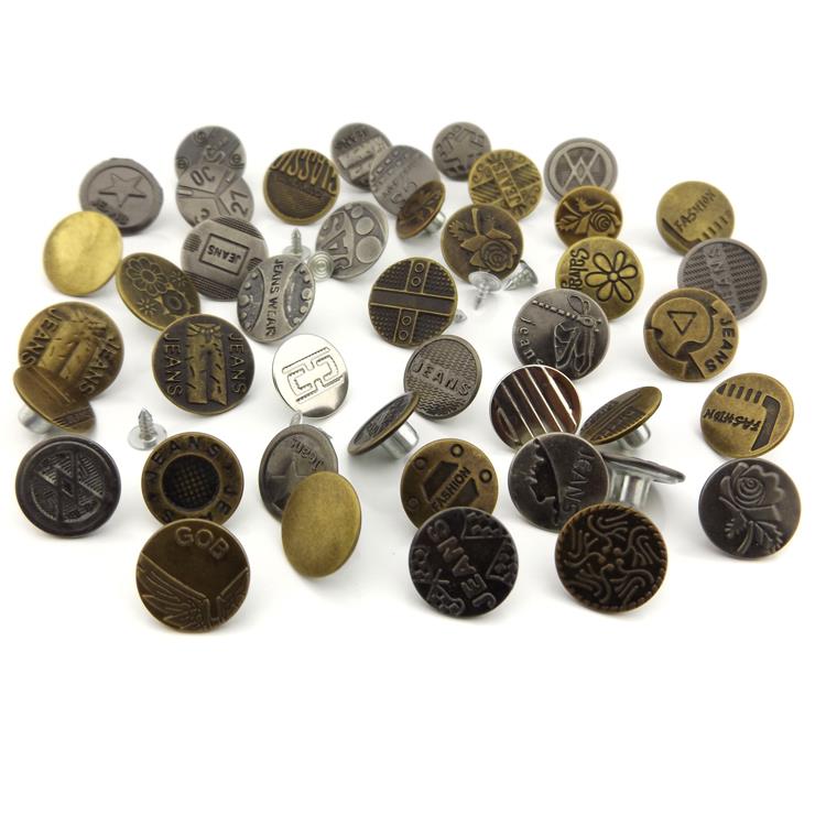 High quality fashion Custom push cover metal jeans button