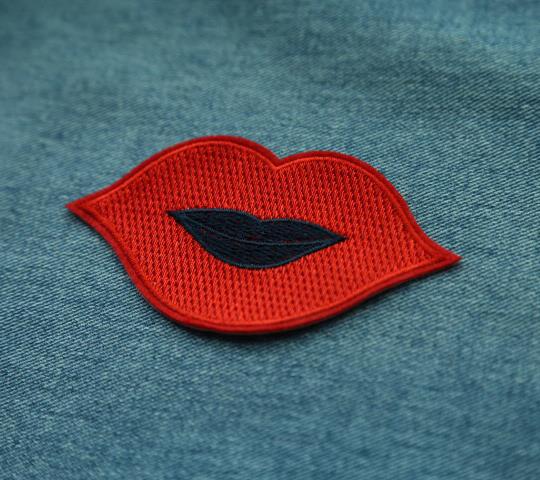 Red Mouth Sew On Embroidery Patch