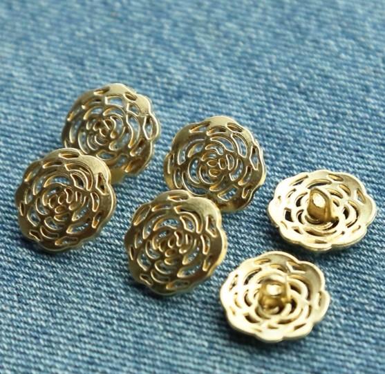 New Style Flower Logo custom metal sewing buttons for coats