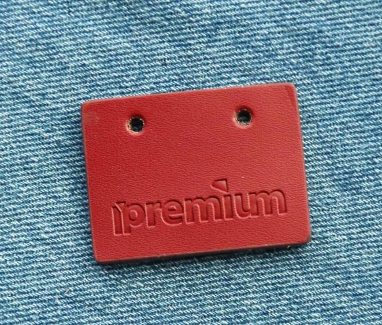new design debossed real leather patch for eletronic machine