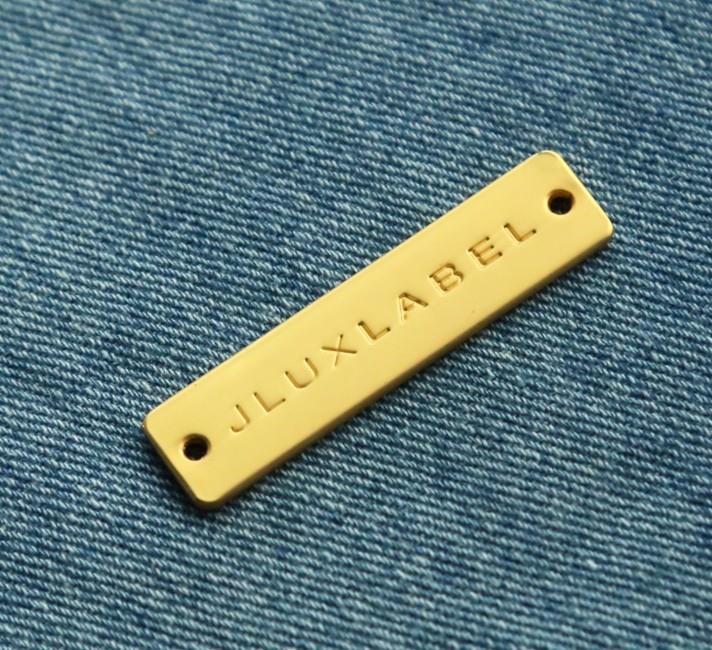 Matte Gold Private Brand Logo Metal Tag