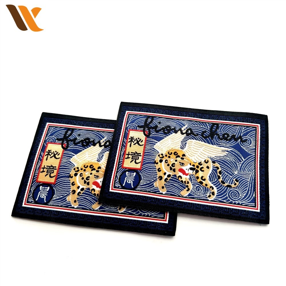 Custom Rectangular Blue Bulk Woven Labels