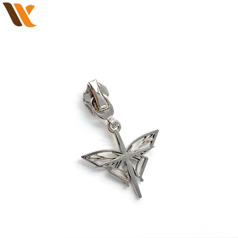 Custom Butterfly Shaped Silver Zipper Puller 3